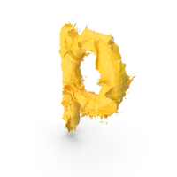 Yellow Splash Small Letter P PNG & PSD Images