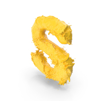 Yellow Splash Small Letter S PNG & PSD Images