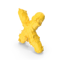 Yellow Splash Small Letter X PNG & PSD Images