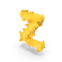 Yellow Splash Small Letter Z PNG & PSD Images