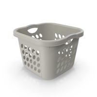Square Plastic Laundry Basket Grey PNG & PSD Images
