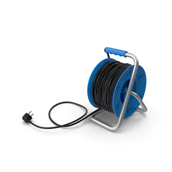Rectractable Extension Cord Reel with Electric Outlets PNG & PSD Images