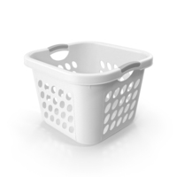 White Plastic Laundry Basket Square PNG & PSD Images
