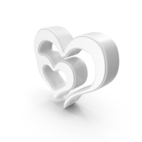 Two Hearts Frame White PNG & PSD Images