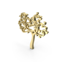 Heart Tree Logo Gold PNG & PSD Images