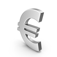 Silver Euro Sign PNG & PSD Images