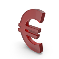 Euro Sign Red Glass PNG & PSD Images