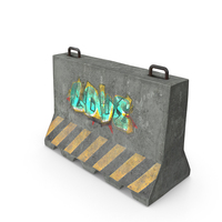 Concrete Barrier With Graffiti PNG & PSD Images