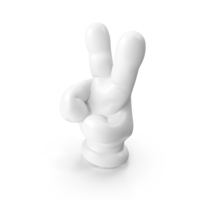 White Cartoon Hand Victory Sign PNG & PSD Images