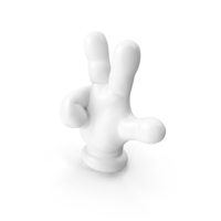 White Cartoon Hand Showing Three Fingers PNG & PSD Images