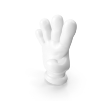 White Cartoon Hand Showing Four Fingers PNG & PSD Images