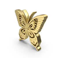 Gold Butterfly Symbol PNG & PSD Images