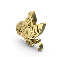 Gold Butterfly Symbol PNG & PSD Images