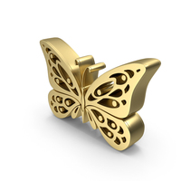 Gold Butterfly Symbol PNG & PSD Images