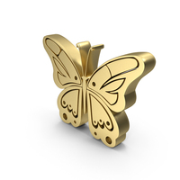 Gold Butterfly Symbol PNG & PSD Images