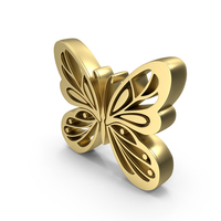Gold Butterfly Symbol PNG & PSD Images