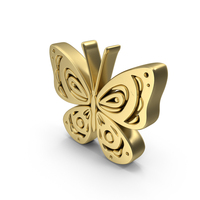 Gold Butterfly Symbol PNG & PSD Images