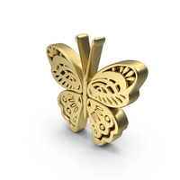 Gold Butterfly Symbol PNG & PSD Images