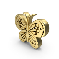 Gold Butterfly Symbol PNG & PSD Images