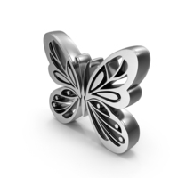 Silver Butterfly Symbol PNG & PSD Images