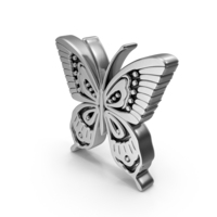 Silver Butterfly Symbol PNG & PSD Images