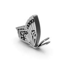 Silver Butterfly Symbol PNG & PSD Images