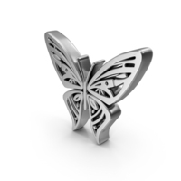 Silver Butterfly Symbol PNG & PSD Images