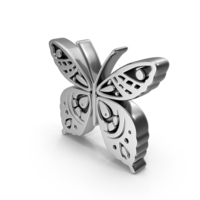 Silver Butterfly Symbol PNG & PSD Images