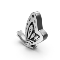 Silver Butterfly Symbol PNG & PSD Images
