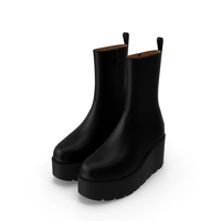 Leather Boots Women Black PNG & PSD Images