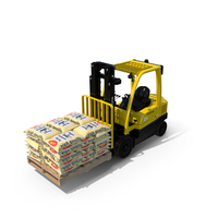 Forklift Toyota with Pallet of Cement Bags PNG & PSD Images