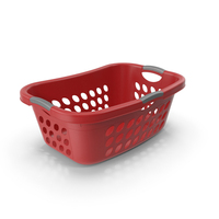 Large Plastic Laundry Basket Red PNG & PSD Images