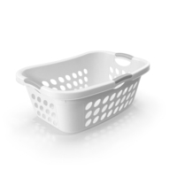 Plastic Laundry Basket Large White PNG & PSD Images