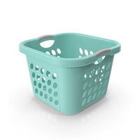 Plastic Laundry Basket Square Blue PNG & PSD Images