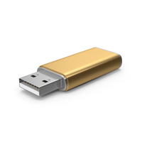 Gold USB Flash Drive PNG & PSD Images