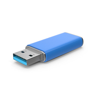 USB Flash Drive Blue PNG & PSD Images