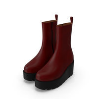 Leather Boots Women Red PNG & PSD Images