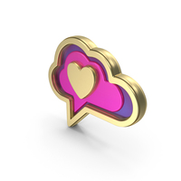 Gold Heart Speech Bubble PNG & PSD Images