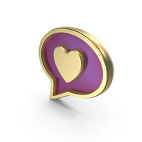 Speech Bubble Chat Heart Message Gold PNG & PSD Images