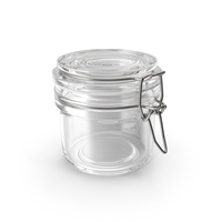 Small Round Closed Empty Glass Jar PNG & PSD Images