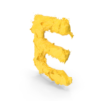 Yellow Splash Capital Letter E PNG & PSD Images