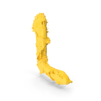 Yellow Splash Capital Letter L PNG & PSD Images