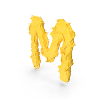 Yellow Splash Capital Letter M PNG & PSD Images