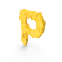 Yellow Splash Capital Letter P PNG & PSD Images