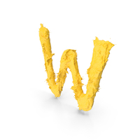 Yellow Splash Capital Letter W PNG & PSD Images