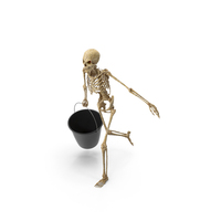Worn Skeleton Carrying A Bucket PNG & PSD Images