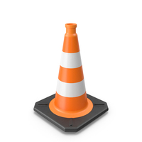 Fully Reflective 50cm Orange Traffic Cone PNG & PSD Images