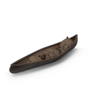 Small Wooden Trading Boat With Sacks PNG & PSD Images
