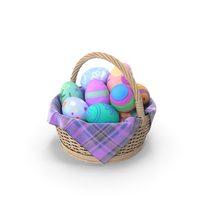 Easter Eggs In Basket PNG & PSD Images