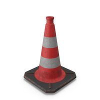 Dirty 50cm Traffic Cone PNG & PSD Images